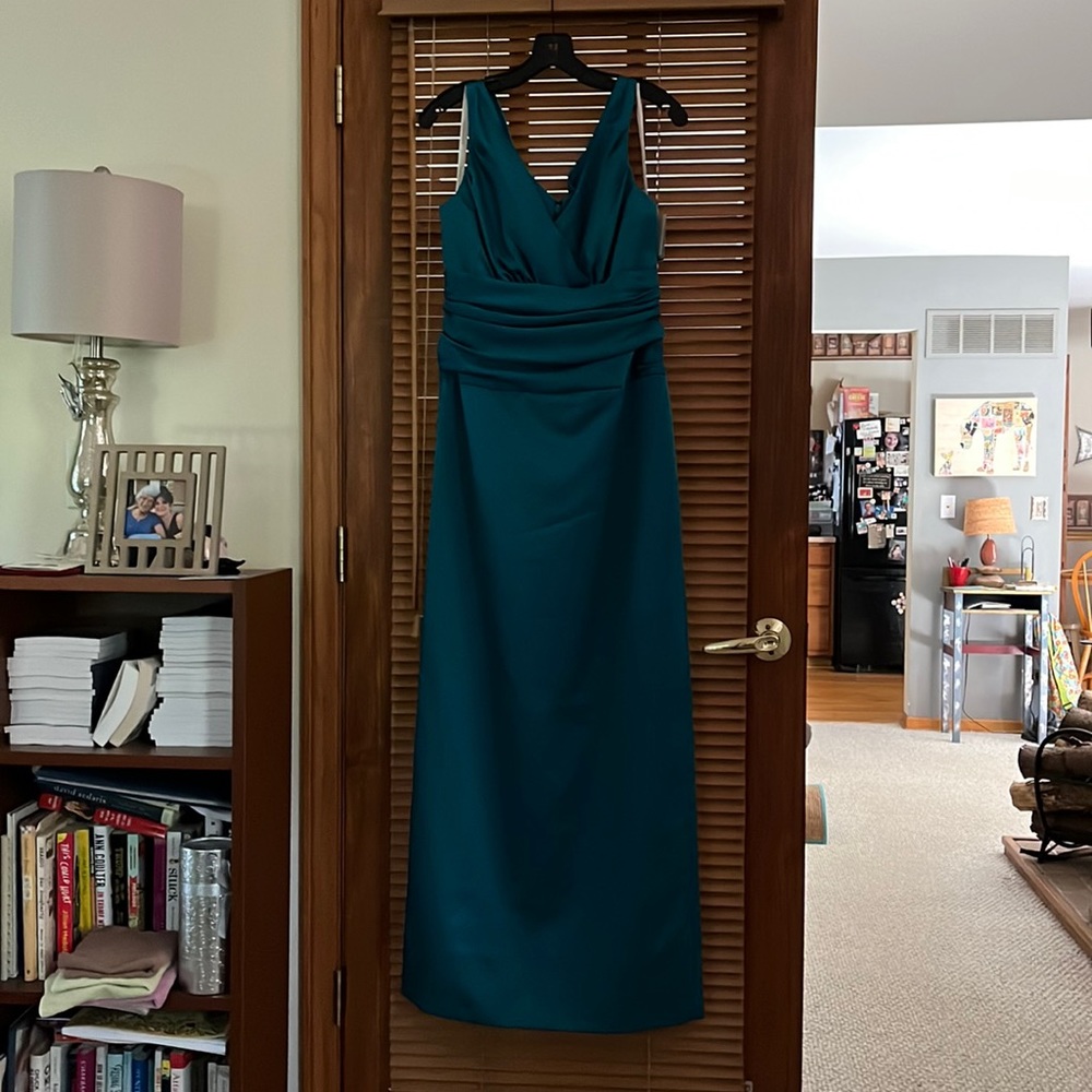 NWT Turquoise Satin Gown Size 12
